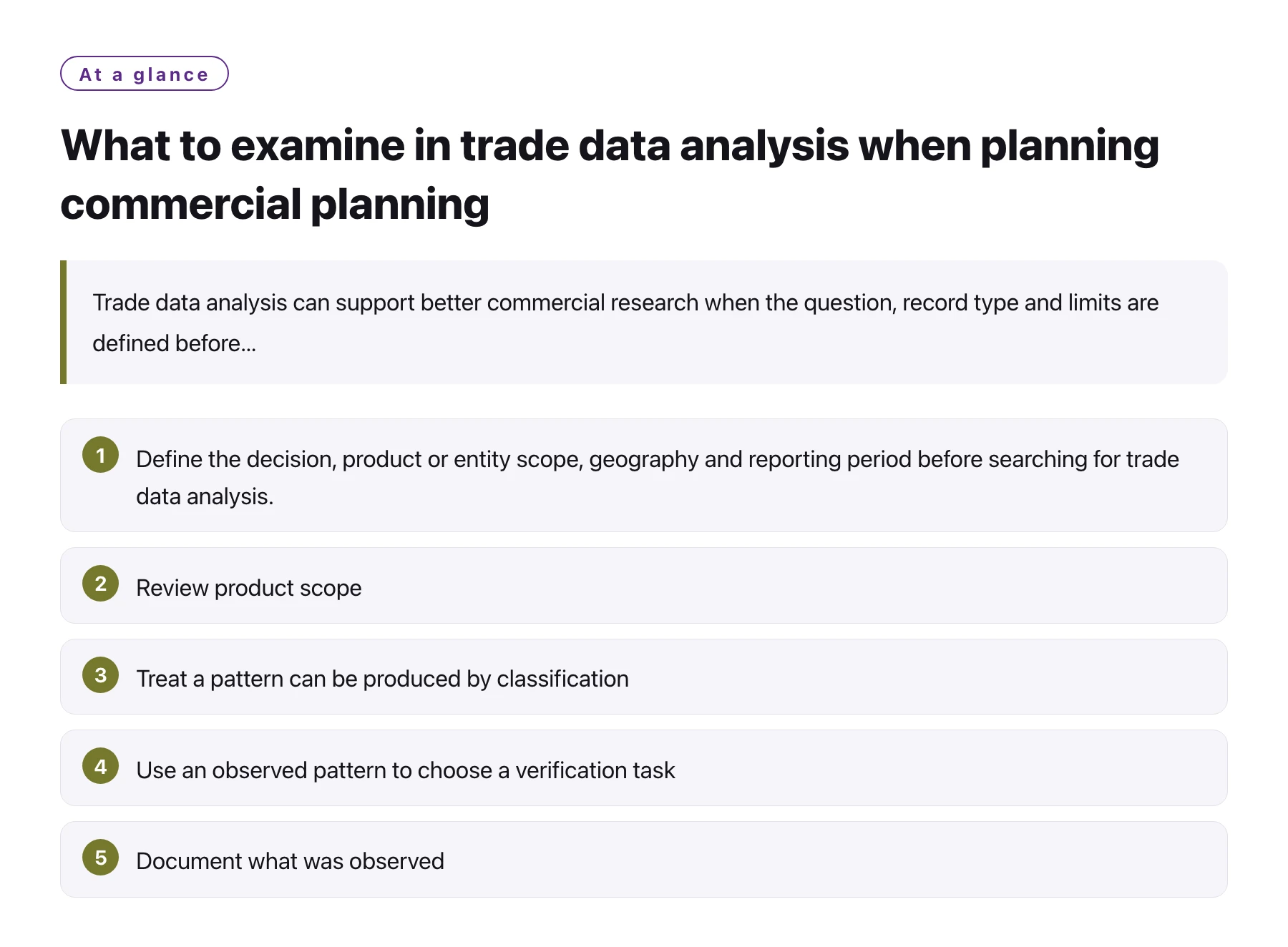 What to examine in trade data analysis when planning commercial planning——全文要点速览